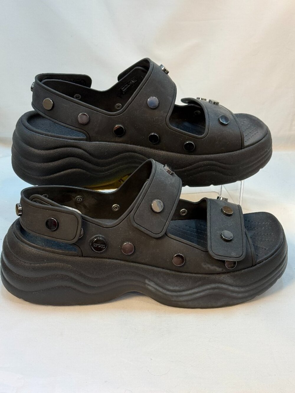 Crocs Skyline Platform Sandals Black Chunky Y2K Women’s 9 wide